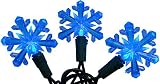 50のセットブルーLEDスノーフレーククリスマスライト – グリーンワイヤー