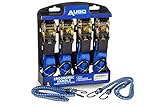Ratchet Tie Down Straps – 4 pk – 15フィート500ポンドロードcap- 1500 lb break strength- Cambuckle alternative- 