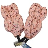 スノーカバー 足カバー 中綿入り フットカバー 雪よけ キッズ ベビー 小花柄 S ピンク