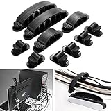 Yosoo Black Cable Clips Multipurpose Wire Cord Cable Clip Smart Organizer for Desktop Cable Electric