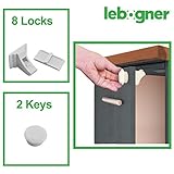 Child Safety Magnetic Lock By Lebogner - Includes 8 Safety Magnetic Cabinet Or Drawer Baby Proof Loc