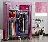 カバー付きハンガー クローゼット ワードローブ 衣類収納 130cm幅 (モーブ)