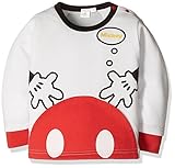 DISNEY・BABY ポケットTシャツ ミッキー 90㎝ レッド ミニ裏毛 31620