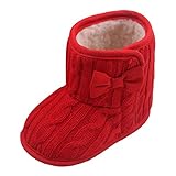MIOIM シューズ ベビー用 子供靴 男女兼用 防寒ブーツ 毛糸 蝶結び付き 人工絨毛 出産祝い 滑り止め 保温防寒 あったか スノーブーツ 柔らかい