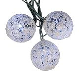 Kurt Adler UL 10-Light Winter White LED Lace Ball Light Set [並行輸入品]