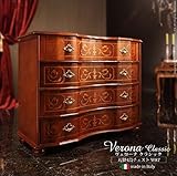 ヴェローナクラシック 丸脚4段チェスト イタリア 家具 ヨーロピアン アンティーク風