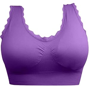 liqiuxiang ソフトふんわり ブラジャー 補正 ノンワイヤー パッド付き ブラトップ レディース 無地 レース 美背 柔らかい 一体型 bra デイリー ヨガ 登山 高校生