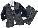(コ-ランド) Co-land 子供服 スーツ 男の子 タキシード ベスト スーツフォーマル 上下セット 3点 チェック柄 紳士服 ジュニア ボーイズ 上品 入学式 卒業式 135