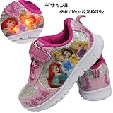 ディズニー プリンセス DISNEY PRINCESS キッズ 子供 光る 運動靴 スニーカー 女の子 -デザインB/9＝16cm
