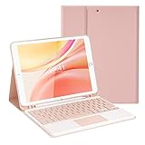 SOPPY Bluetooth Keyboard Case with Touchpad for iPad 11th Gen. (A16) 11-inch 2025, 10th Generation 10.9 inch 2022, Detachable Protective Cover, with Built-in Pen Holder, USB-C Rechargeable, Pink