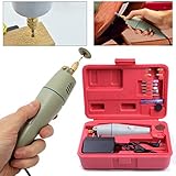 GOOMAND 電動ミニルーター 工具 彫刻/切削/研磨/汚れ落とし/穴あけ 精密電気ドドリル/軸付砥石セット/切削片/アダプター等富な付属品 電動工具セット DIY ホビー