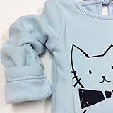 Candykids 女の子 子供 キッズ 用 カットソー 長袖 T シャツ / 猫　 長袖 カットソー 女の子 子供服 　可愛い猫顔プリント　子供服　女の子服　秋冬服　韓国スタイル (140cm, ブ