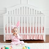 TILLYOU Baby Bed Percale Ruffled Crib Skirt 100% Natural Cotton Nursery Crib Bedding Skirt for Baby 