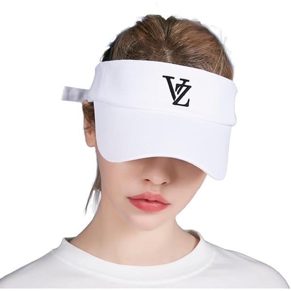Amazon | [VARZAR] Stud logo over fit sun-visor cap Whie