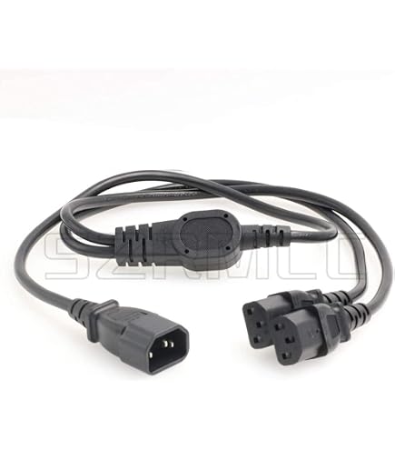 Amazon | CERRXIAN 0.5m C13 - C13電源ケーブル、18AWG 10A 250V IEC