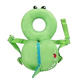 赤ちゃんのごっつん防止やわらかリュック　後頭部保護　怪我防止　4色　柔らい頭保護 かわいいクッション　適用年齢7ヶ月以上 (緑恐竜)