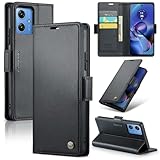 RicYeel Motorola Moto G64 5G/G64y 5G 対応 ケース 手帳型 財布型 カードポケット付き 高級レザー Moto G64/G64y 用 衝撃吸収 スマホケース 全面保護 カード収納 スタンド機能 携帯カバー 磁気バックル付き ストラップホール付き (ブラック)