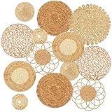 Glenmal 13個セット ボーホー ウォールバスケット 装飾 籐製 竹製 シーグラス ウォールバスケット 装飾 ハンドメイド ボーホー 壁掛け 装飾 寝室 リビングルーム ダイニングルーム オフィス 釘付き すぐに掛けられます (クラシック)