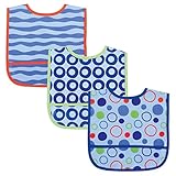 Luvable Friends (ルバブルフレンズ) 食事用 防水 ビブ スタイ ベビー ポケット付 エプロン 3枚組 (ブルー) [並行輸入品]