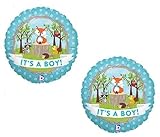 loonballoon Fox Woodland Animals It 's A BoyベビーシャワーWelcome ( 2 ) 18 " Party Mylar Balloons