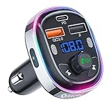 SONRU FMトランスミッター Bluetooth 5.3 デュアルマイク ノイズ軽減 車載充電器 3つポート USB&Type-C QC3.0