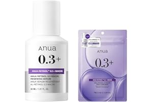 ANUA(アヌア) レチノール0.3ナイアシンセラム30ml+レチノール0.3ナイアシンナイトケアマスクパック(7枚入り) (美容液+マスクパック) 2STEPセット 毛穴ケア シワ ハリ ナイアシンアミド フェイスパック retinol niaci