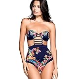 レディース1ピース水着、bokeleyプッシュアップブラビキニセクシーキュート水着モノキニ水着 S ブルー Alfa-R