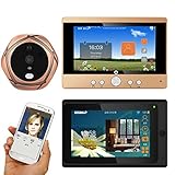 720P WiFiワイヤレスデジタル穴あきドアビューア5"7インチのWiFiワイヤレス屋内モニタとフロントドアの穴のカメラWifiドアベル