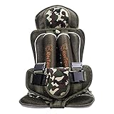 ElecTown 5点携帯式 簡易チャイルドシート　 １歳から6歳まで　 折り畳みコンパクト収納 取り付け簡単 幼児 学童兼用 迷彩柄 高品質 green ジュニアシート