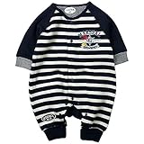 《秋冬春対応》 LoveLoveKids(ラブラブキッズ)裏起毛太ボーダーモンキーオール 70cm /コン NO.KK-31-3964