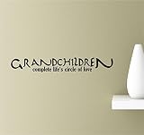 ビニール製ウォールアート Grandchildren complete life's circle of love インスピレーション 引用 デカールステッカー