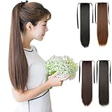 NICEHAIR ウィッグ ポイント ウィッグ ポニーテール エクステ ロング ストレート ウィッグ 長さ45cm/55cm/65cm 4色選び つけ毛 (ライトブラウン, 65cm)