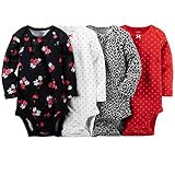 カーターズ Carter's 2015年秋冬新作 女の子用冬のオシャレガール長袖ボディースーツ4枚セット ロンパース 出産祝い パジャマ (newborn... [並行輸入品]