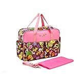 マザーズバッグ ママバッグ 防水 オムツ換えシート ショルダー 斜め掛け 花柄 多機能 大容量 (朝顔)