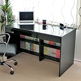 パソコンデスク デスク ブラック鏡面 120cm幅 ハイタイプ 鏡面 UV塗装 傷に強い SAV001