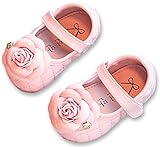 FireflyShop ベビー 靴 フォーマル ドレス シューズ バラ お花 履きやすい 出産祝い 結婚式 入園 子供 女の子 (23/ 14.0cm)