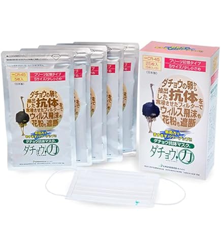 Amazon.co.jp: ダチョウ抗体マスク プリーツタイプ レギュラーサイズ