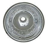 Whitehaus WH602ACF-POSS Round 13 3/4-Inch Floral Pattern Drop-In Basin with Overflow, Polished Stain