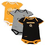 Boston Bruins Girls 3個入りクリーパーセットチームカラー幼児ベビー 0-3 Months ブラック