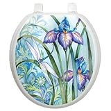 Toilet Tattoos TT-1014-R Iris Beauty Decorative Applique for Toilet Lid, Round [並行輸入品]