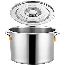 Amazon | 寸胴鍋 ガス火専用 14L 30cm ステンレス 寸胴 鍋 蓋付き ふた