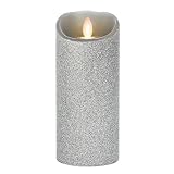 Candle ImpressionsミラージュGlitterピラーwithプログラム可能なタイマー – グレーwithシルバーグリッター 3-inch by 7-inch グレー CMT11697GY