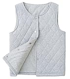 (チェリーレッド) CherryRed キッズ 子供服 女の子 男の子 ベスト 袖なし ベビーベスト秋冬 可愛い 中綿 コットン 120 グレー