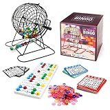 Royal Bingo Supplies ビンゴゲームセット 大人/高齢者/家族/子供用 - カード100枚 チップ500枚 ボール75個 ローラーケージ&ボード - ジャンボセット