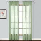 High Quality Batiste Semi-Sheer Window Curtain Panel, 54 by 54-Inch, Sage