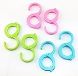 Yueton 6個カラフルなプラスチック多目的吊りフックハンガーオーガナイザーユーティリティランドリー服バッグフックホーム、オフィス、ワークショップ、Exhibition