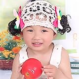 新生児 赤ちゃん 髪飾り 帽子 かつら ウィッグ 付き ベビー＆キッズ ベビー ヘアバンド 伸縮性がある (3)