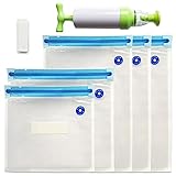 yofit Sous Videバッグ再利用可能な食品真空密封バッグwith Handポンプ真空シーラー食品ストレージ用実用的with 5 BPAフリーFood Saverバッグ クリア COMINHK