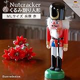 くるみ割り人形　MLサイズ　兵隊　赤　ドイツの木のおもちゃNutcracker