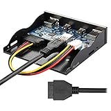 Cablecc USB-C & USB 3.0 HUB 4ポート フロントパネルからマザーボードへ 20ピン コネクタケーブル 3.5インチフロッピーベイ用